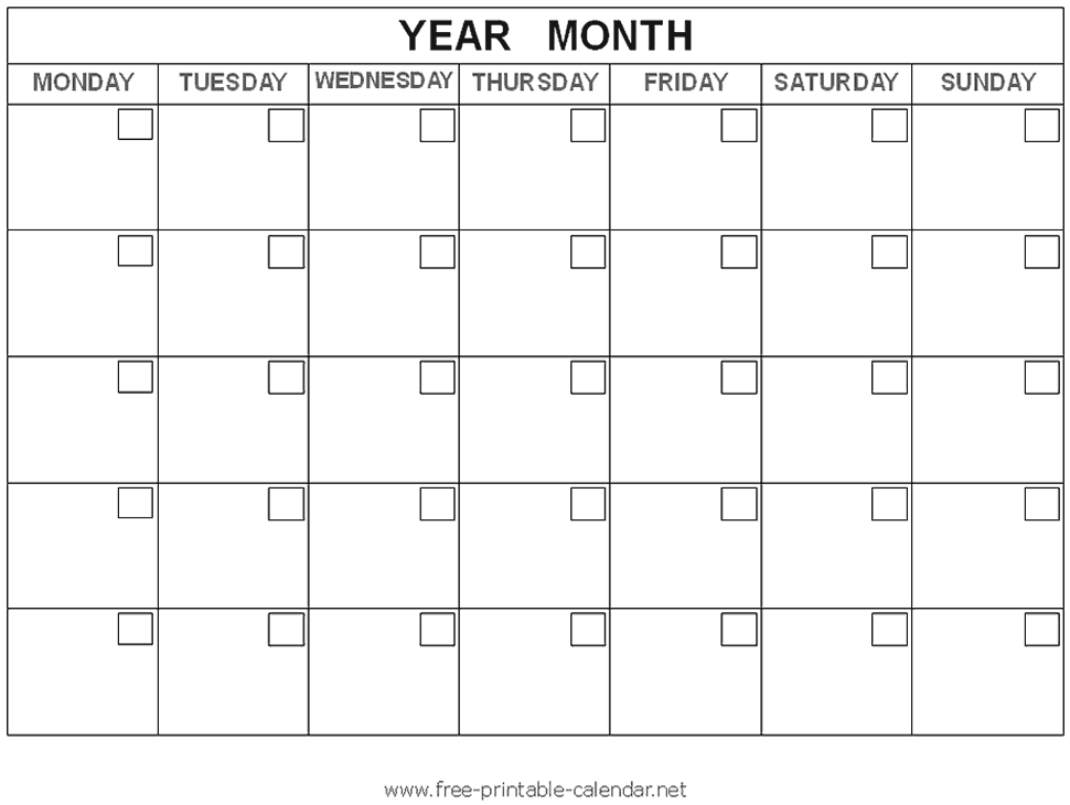 Blank Calendar Find Calendar